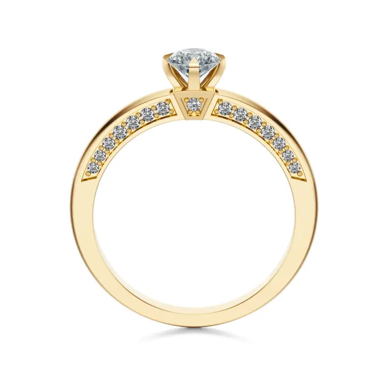 Pierścionek złoty z diamentami